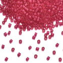 30g Miyuki Delica 11/0 Seed Beads, Matte Scarlet Light Topaz DB775
