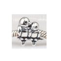 1pc Real Solid Sterling Silver Love Birds Charm Bead, Compatible with Pandora All Other Charm Bracelets, EC394