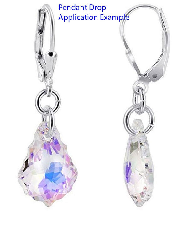 20pcs Creative Club Faceted Crystal Glass Baroque Chandelier Pendant Drops, September Sapphire Blue Birthstone, 22x13mm Large, Hole ID 1mm, CCF-13