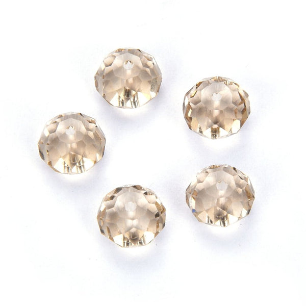 24pcs Adabele Austrian Faceted Rondelle Crystal Beads #5040, Silver Champagne, Size Selections: 6x4mm, 8x6mm, 10x8mm