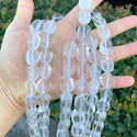 Natural Clear Crystal White Quartz Gemstone Tumbled Nugget Beads, Irregular, 10mm-13mm, Hole ID 1mm, 1 Strand/15 Inch, GZ4-3