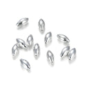 200pcs Small Tiny Oval Beads, Silver Plated Brass Alloy, 6mm, Hole ID 1mm, CF120