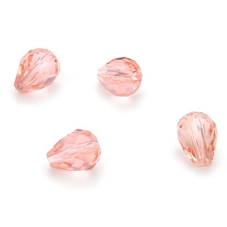 24pcs Adabele Austrian Faceted Teardrop Crystal Beads #5500, Light Padparadscha Pink, 8mm x 6mm, Hole ID 1mm, SST-830