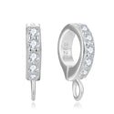 2pcs 925 Sterling Silver Hinged Bails, Tarnish Resistant Rhodium Plated, Cubic Zirconia CZ, 12.5mm, SS96-3