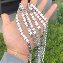 Grade A Natural Hematite Gemstone Star Beads, Silver Plated, 15 Inch/1 Strand, 8mm, Hole ID 1mm, GFC-G2