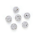 25pcs Adabele Grade AA+ Suncatcher Crystal Rhinestone Pave Polymer Clay Beads, Clear White, Size Selections: 8mm/10mm/12mm