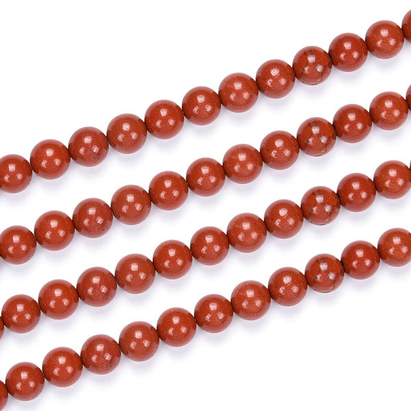 Natural Grade A Red Jasper Gemstone Round Beads, 1 Strand/15 Inch, Size Selections: 4mm/6mm/8mm/10mm