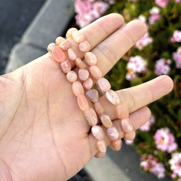 1 Strand Stretch Natural Sunstone Free Form Gemstone Bracelet, 7-10mm Beads, Length Selections: 7 inch/7.5 inch