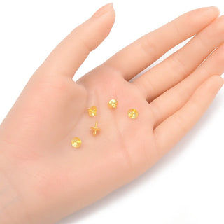 10pcs 925 Sterling Silver Screw Eye Pin Bails, Real 18K Yellow Gold Plated, Glue-on Pendant Connector, Cup Size Selections: 4/5/6/8mm