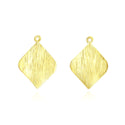 10pcs 24mm Leaf Drop Pendants, Tarnish Resistant, 18K Yellow Gold Plated Brushed Brass, BF-B3