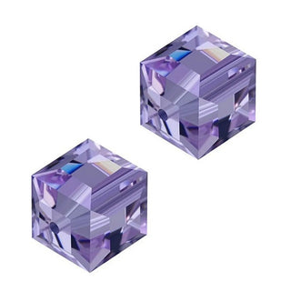 24pcs Adabele Austrian Faceted Cube Crystal Beads #5601, Tanzanite (Purple), Size Selections: 4mm/6mm/8mm