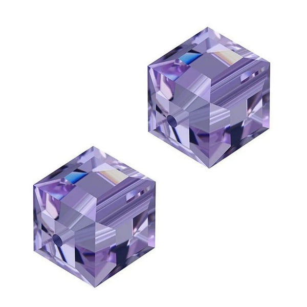 24pcs Adabele Austrian Faceted Cube Crystal Beads #5601, Tanzanite (Purple), Size Selections: 4mm/6mm/8mm