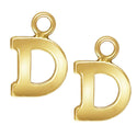 1pc Real 1/20 14K Gold Filled Letter D, Small Alphabet Charm Drop, 5.2x5.6mm, JK12-A4