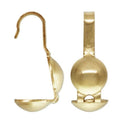 100pcs Clamshell Calotte Bead Tips, 9mm Crimp End Caps, 18K Yellow Gold Plated Brass, Open Hook, 4mm Cup, CF82-2