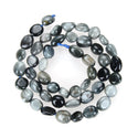 Natural Eagle Eye Agate Gemstone Oval Tumbled Pebble Beads, Irregular, 6mm to 8mm, Hole ID 1mm, 15 Inch/1 Strand, GZ11-1