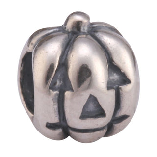 Solid 925 Sterling Silver Happy Pumpkin Bead Charm, Compatible with Pandora All Other Charm Bracelet