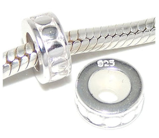 925 Sterling Silver Rubber Charm Holder Bead Stopper
