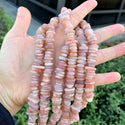 Natural Gold Sunstone Gemstone Flat Coin Chip Beads, Irregular, 7mm-10mm, Hole ID 1mm, 15 Inch/1 Strand, GZ7-2