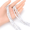 Natural White Howlite Gemstone Cylinder Tube Beads, 13x4mm, Hole ID 1mm, 14.5 Inch/1 Strand, GH-H6
