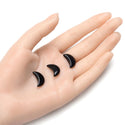 4pcs Natural Black Obsidian Hand Carved Moon Gemstone, 18mm Loose Cut Stones, G3P-A6