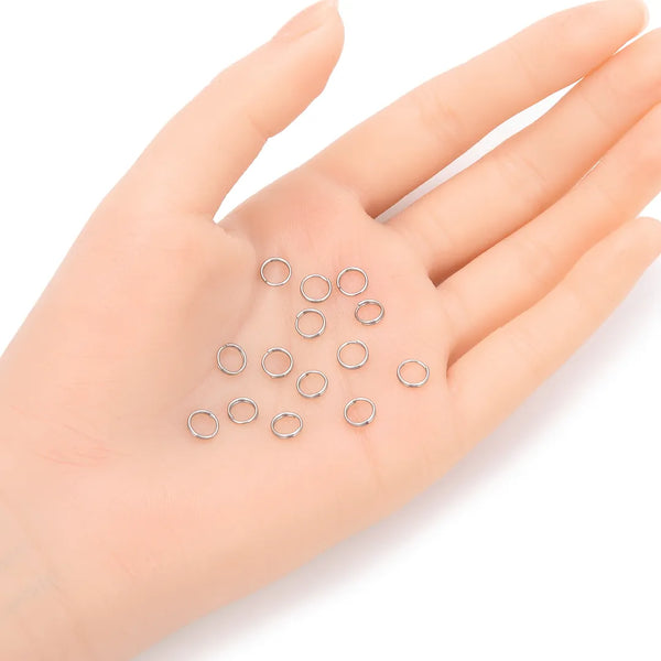 100pcs 304 Stainless Steel Split Rings – 0.8mm Wire (6mm/8mm)