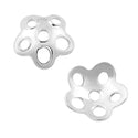20pcs 925 Sterling Silver Flower Round Bead Caps, Bead End Caps, Size Selections: 6mm/8mm