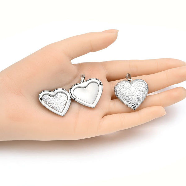 5pcs 316 Surgical Stainless Steel Living Memory Floating Lockets, 30mm Heart Waterproof Pendants, MP-A5