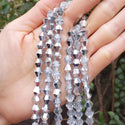 200pcs Creative Club Faceted Bicone Crystal Glass Beads, Silver Shade, 8mm (0.31 Inch), Hole ID 1.1mm, CCB832