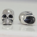 1pc Solid 925 Sterling Silver Skull Head Fearless Bead Charm, Compatible with Pandora All Other Charm Bracelet, EC24-B6