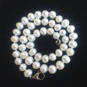 Natural Grade AAA Round White Cultured Freshwater Pearl Necklace, 8-9mm Pearl Strand, Length Selections: 16 inch/18 Inch