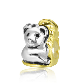 Real Solid Sterling Silver Charm Koala Bear Bead, Compatible with Pandora All Other Charm Bracelets
