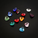 2 Sets/24pcs Mixed Top Drilled Birthstone Heart Drop Beads, 10mm, Hole ID 1mm, BB15