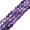 Natural Amethyst Purple Crystal Gemstone Oval Tumbled Pebble Beads, Irregular, 7mm to 12mm, Hole ID 1mm, 15 Inch/1 Strand, GZ12-14