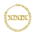 1pc Real 1/20 14K Gold Filled 5mm Mariner Chain Bracelet, 6.5 Inch with 1 Inch Extender, JB-30