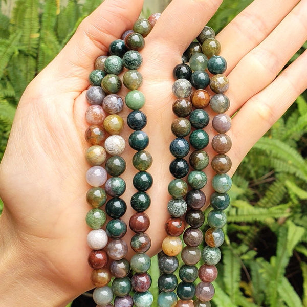 AAA Natural Indian Agate Agate Gemstone Round Beads, 15 Inch/1 Strand, Size Selections: 4mm/6mm/8mm/10mm