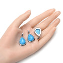 2pcs Natural Blue Howlite Imitation Turquoise Teardrop Gemstone Pendants, 22mm Pear Stone Drops, G2P-J8