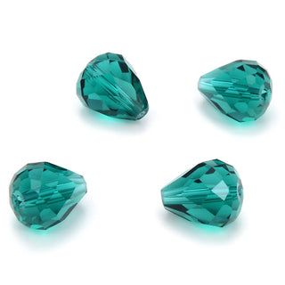 24pcs Adabele Austrian Faceted Teardrop Crystal Beads #5500, Emerald Green, 12mm x 10mm, Hole ID 1.2mm, SST-1224