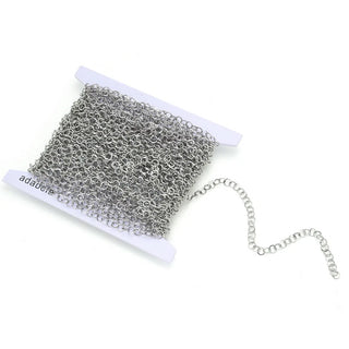 33ft 304 Stainless Steel Flat Round Link Chain – (4mm/5mm)