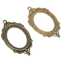 20pcs Large Sturdy Oval Open Back Bezels, Pendant Base, Antique Bronze, Designed for 40x30mm Cabochon Resin Cameo Photo, MC-H1