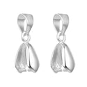 20pcs Tarnish Resistant Pendant Pinch Bail Clip, Sterling Silver Plated Brass, Size Selections: 15mm/18mm/20mm