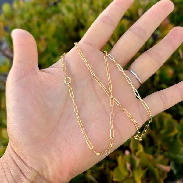 1pc 1/20 14K Gold Filled Paperclip Cable Link Chain Necklace, 2.5mm Width, Non Tarnish, Length Selections: 16 inch/18 inch