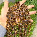 Natural Golden Yellow Tigers Eye Gemstones Chip Beads, Free Form, 5mm-8mm, Hole ID 1mm, 1 Strand/31 Inch, GZ1-7