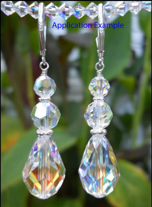 24pcs Adabele Austrian Faceted Teardrop Crystal Beads #5500, Smoked Quartz, 8mm x 6mm, Hole ID 1mm, SST-821