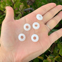 10pcs Natural White Jade Gemstone Donut Rondelle Beads,14x8mm, Hole ID 5.6mm, GW-A4