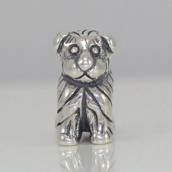 1pc Cute Real Solid Sterling Silver Golden Retriever Dog Charm Puppy Bead, Compatible with Pandora All Other Charm Bracelets, EC494