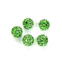 25pcs Adabele Grade A Suncatcher Crystal Rhinestone Pave Polymer Clay Beads, Peridot Green, Size Selections: 8mm/10mm/12mm