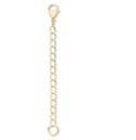 2pcs Sterling Silver Chain Extender with Lobster Claw Clasp, 18K Yellow Gold Plated Cable Chain Extension, Length Selections: 2 inch/3 inch/4 inch/5 inch/6 inch