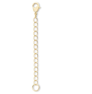 2pcs Sterling Silver Chain Extender with Lobster Claw Clasp, 18K Yellow Gold Plated Cable Chain Extension, Length Selections: 2 inch/3 inch/4 inch/5 inch/6 inch