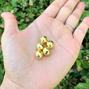 50pcs Tarnish Resistant Seamless Smooth Round Beads, 18K Yellow Gold Plated Brass, Size Selections: 6mm/8mm/10mm