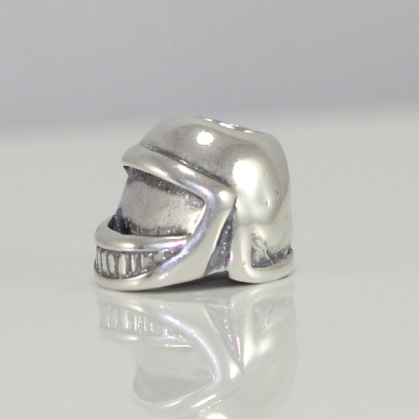 1pc Solid 925 Sterling Silver Football Helmet Bead Charm, Compatible with Pandora All Other Charm Bracelet, EC145